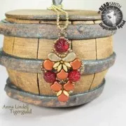 Perles en verre Ginko Duo 2 trous 7.5x7.5 mm Opaque Copper Splash x10g