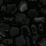Perles en verre Ginko Duo 2 trous 7.5x7.5 mm Jet x10g