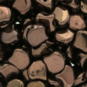 Perles en verre Ginko Duo 2 trous 7.5x7.5 mm Dark Bronze x10g