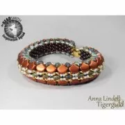 Perles en verre Ginko Duo 2 trous 7.5x7.5 mm Dark Bronze x10g