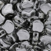 Perles en verre Ginko Duo 2 trous 7.5x7.5 mm Labrador x10g