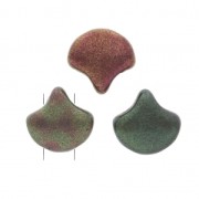 Perles en verre Ginko Duo 2 trous 7.5x7.5 mm Metallic Iris Satin x10g
