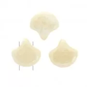 Perles en verre Ginko Duo 2 trous 7.5x7.5 mm Opaque Beige Ceramic Look x10g