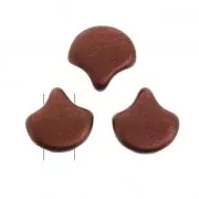 Perles en verre Ginko Duo 2 trous 7.5x7.5 mm Red Copper Mat x10g
