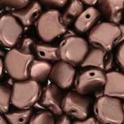 Perles en verre Ginko Duo 2 trous 7.5x7.5 mm Light Copper Mat x10g|raw }}