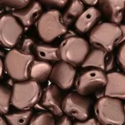 Perles en verre Ginko Duo 2 trous 7.5x7.5 mm Light Copper Mat x10g