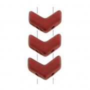 Perles en verre Chevron Beads 10x4 mm Red Metallic Mat x30
