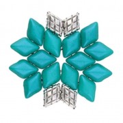 Cymbal Bead Substitute - Perle métal pour perles Gemduo 8x5mm Plaka Arg vieilli x1