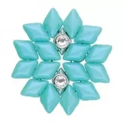 Cymbal - Perle pour Gemduo 8x5mm Areti avec fond plat cabochon 3mm Arg vieilli x1