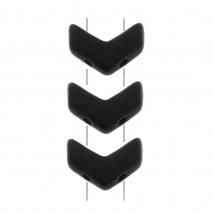 Perles en verre Chevron Beads 10x4 mm Jet Mat x30