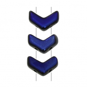 Perles en verre Chevron Beads 10x4 mm Jet Azuro x30