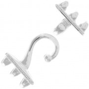 Cymbal Fermoir crochet pour tissage perles Superduo 24x12mm Mesaria III Argenté x1|raw }}