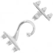 Cymbal Fermoir crochet pour tissage perles Superduo 24x12mm Mesaria III Argenté x1