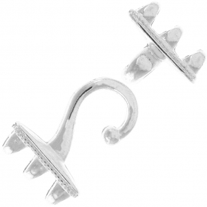 Cymbal Fermoir crochet pour tissage perles Superduo 24x12mm Mesaria III Argenté x1