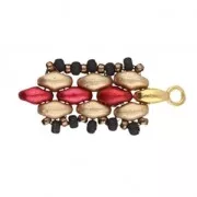 Cymbal Bead Endings - Embout de finition pour SuperDuo 3.5x8 mm Vourkoti Doré à l'or fin x1