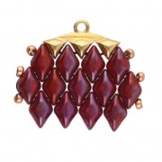 Cymbal Bead Endings - Embout pour tissage de perles GemDuo 16x8mm Vani III Doré à l'or fin x1