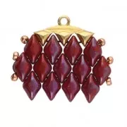 Cymbal Bead Endings - Embout pour tissage de perles GemDuo 16x8mm Vani III Doré à l'or fin x1