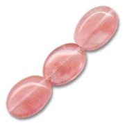 Perles olive Imitation pierre gemme Strawberry Quartz / Quartz Fraise 14x10 mm x5|raw }}