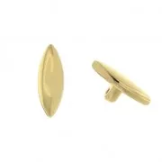 Cymbal - Perle en métal pour Rocaille Miyuki 8/0 - 5.2x12mm Livari Doré à l'or fin x1