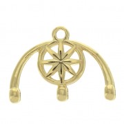 Cymbal -Embout pour tissage de perles Rocaille Miyuki 8/0 19 mm Amatos III Doré à l'or fin x1|raw }}