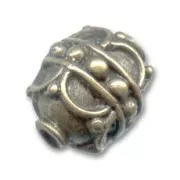 Olive métal décorée 15x12 mm bronze x1