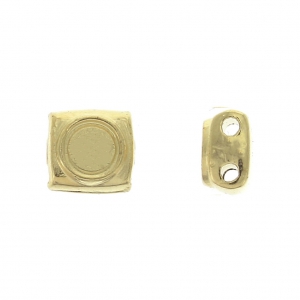Cymbal Bead Substitute - Perle en métal Tila Beads 5x5x2.4 mm Peponas Doré à l'or fin x1