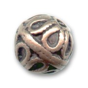 Perle métal 10 mm cuivré vieilli x1