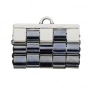 Cymbal - Embout pour tissage de perles Tila Beads 25x10 mm Piperi III Arg vieil x1