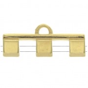 Cymbal - Embout pour tissage de perles Tila Beads 25x10 mm Piperi III Doré à l'or fin x1|raw }}