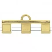 Cymbal - Embout pour tissage de perles Tila Beads 25x10 mm Piperi III Doré à l'or fin x1