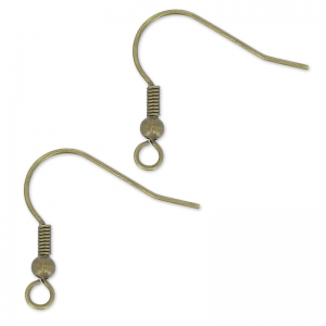 Crochets d'oreilles boules 21 mm bronze x6