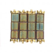 Cymbal Side Bead - Perle en métal pour Superduo 2.5x5mm Tourkou Doré à l'or fin x1