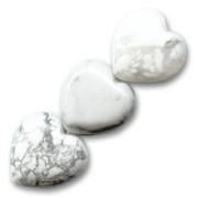 Perles Imitation Howlite coeurs 14 mm x4