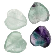 Perles en pierre gemme Fluorite coeurs 10 mm x4