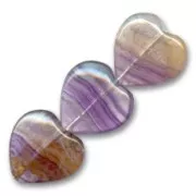 Perles en pierre gemme Fluorite coeurs 10 mm x4