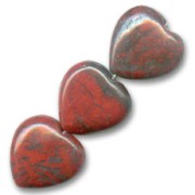 Perles en pierre gemme Jaspe Poppy coeurs 14 mm x4