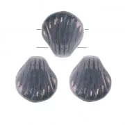 Perles en verre Shell Beads 2 trous 8mm Coquillage Opaque Luster Amethyst x20