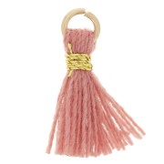 Pompon imitation coton pour création bijoux DIY 12 mm Sienne avec attache Doré x1|raw }}