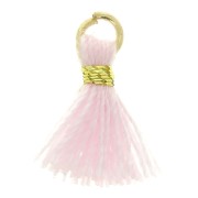 Pompon imitation coton pour création bijoux DIY 10 mm - Rose attache Doré x1