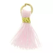 Pompon imitation coton pour création bijoux DIY 10 mm - Rose attache Doré x1