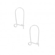 Boucles d'oreilles crochets dormeuses en laiton 17 mm Placage Argent fin x2