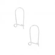 Boucles d'oreilles crochets dormeuses en laiton 17 mm Placage Argent fin x2