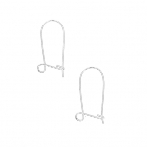 Boucles d'oreilles crochets dormeuses en laiton 17 mm Placage Argent fin x2