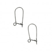 Boucles d'oreilles crochets dormeuses en laiton 17 mm Placage Argent fin vieilli x2|raw }}