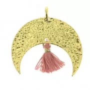 Pompon imitation coton pour création bijoux DIY 12 mm Vert d'eau attache Doré x1