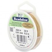 Fil Cablé 7 brins 0.61 mm - Beadalon - Doré x9,2 m