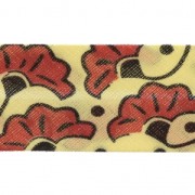 Biais en polycoton style wax 20 mm - Bamako Fleurs de mariage Rouge / Jaune x 1m|raw }}
