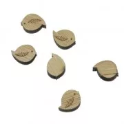Mini cabochon en bois laser cut - forme oiseau à décorer et à peindre - 8x11mm x1
