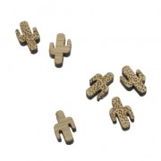 Mini cabochon en bois laser cut - forme cactus à décorer et à peindre - 7x11mm x1
