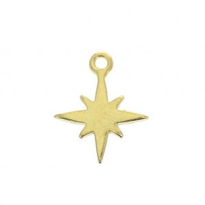 Pendentif étoile du nord 11x13 mm - Doré à l'or fin x1